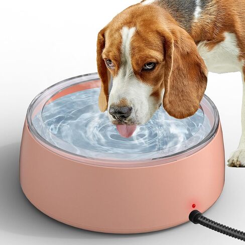 3L Heated Water Bowl, Outdoor Heated Pet Water Bowl for Dogs and Cats, Outside Waterproof Heated Water Dish with Chew Resistant Cord, Smart Heated Pet Bowl Provides Water for Rabbit, Chicken in Kuwait