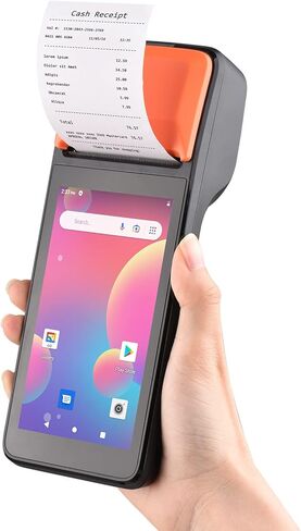 طابعة إيصالات 3G POS المحمولة Android 8.1 1D/2D ماسح الباركود PDA الطرفي يدعم اتصال 3G WiFi BT مع شاشة لمس 5.0 بوصة عرض 58 مم طباعة الملصقات الحرارية للسوبر ماركت in Kuwait