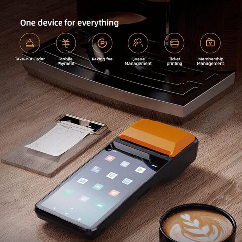 طابعة إيصالات 3G POS المحمولة Android 8.1 1D/2D ماسح الباركود PDA الطرفي يدعم اتصال 3G WiFi BT مع شاشة لمس 5.0 بوصة عرض 58 مم طباعة الملصقات الحرارية للسوبر ماركت in Kuwait