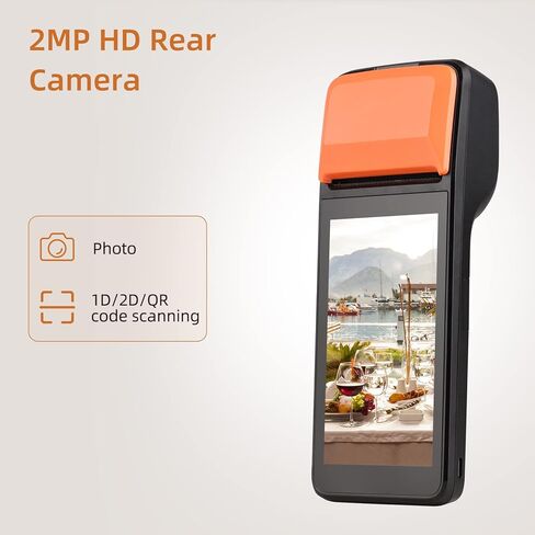 طابعة إيصالات 3G POS المحمولة Android 8.1 1D/2D ماسح الباركود PDA الطرفي يدعم اتصال 3G WiFi BT مع شاشة لمس 5.0 بوصة عرض 58 مم طباعة الملصقات الحرارية للسوبر ماركت in Kuwait