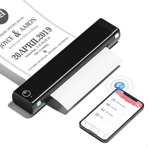Phomemo M08F Portable Printers Wireless for Travel, Thermal Printer Support 8.5" X 11" US Letter, Bluetooth Inkless Printer Compatible with iOS, Android, Laptop for Travel, Black in Saudi Arabia