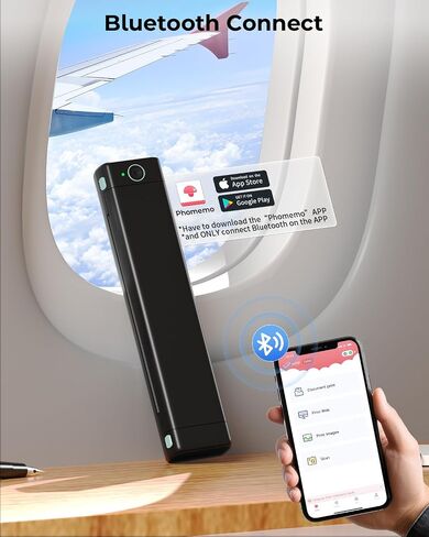 Phomemo M08F Portable Printers Wireless for Travel, Thermal Printer Support 8.5" X 11" US Letter, Bluetooth Inkless Printer Compatible with iOS, Android, Laptop for Travel, Black in Saudi Arabia