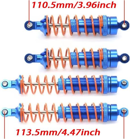 4Pcs Full Metal Big Bore Shocks For Arrma 3s Blx 4WD Mega Shocks Absorber Damper Upgrade Parts Arrma Big Rock Arrma Typhon Arrma Senton Arrma Granite Parts Blue in Saudi Arabia