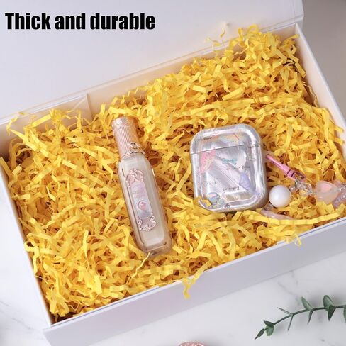 Koogel 1LB Lemon Yellow Shred Paper Fillers, Crinkle Cut Shredded Confetti for Basket Filling Halloween Birthday Wedding Thankgiving Gift Box Stuffing in Saudi Arabia