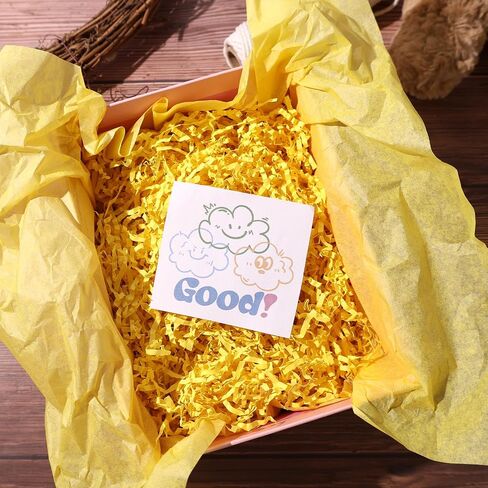 Koogel 1LB Lemon Yellow Shred Paper Fillers, Crinkle Cut Shredded Confetti for Basket Filling Halloween Birthday Wedding Thankgiving Gift Box Stuffing in Saudi Arabia