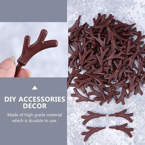 ARTIBETTER Christmas Craft 120pcs DIY Branch Antler Snowman Making Hands Plastic Deer Antlers Crafts DIY Snowman Accessories for Christmas DIY Craft Antlers Branch in Saudi Arabia