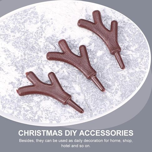 ARTIBETTER Christmas Craft 120pcs DIY Branch Antler Snowman Making Hands Plastic Deer Antlers Crafts DIY Snowman Accessories for Christmas DIY Craft Antlers Branch in Saudi Arabia