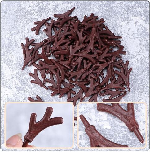 ARTIBETTER Christmas Craft 120pcs DIY Branch Antler Snowman Making Hands Plastic Deer Antlers Crafts DIY Snowman Accessories for Christmas DIY Craft Antlers Branch in Saudi Arabia