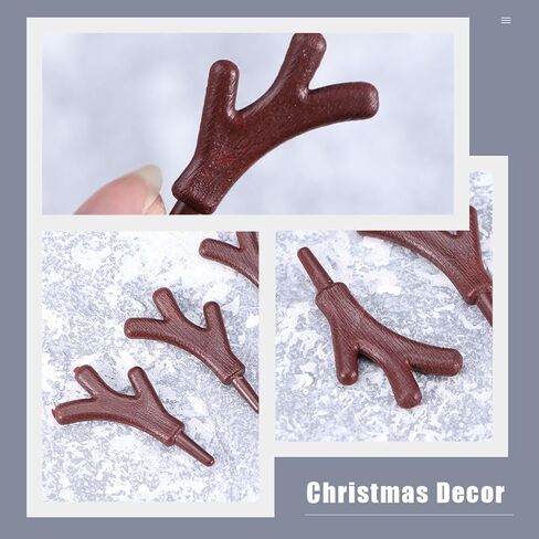 ARTIBETTER Christmas Craft 120pcs DIY Branch Antler Snowman Making Hands Plastic Deer Antlers Crafts DIY Snowman Accessories for Christmas DIY Craft Antlers Branch in Saudi Arabia