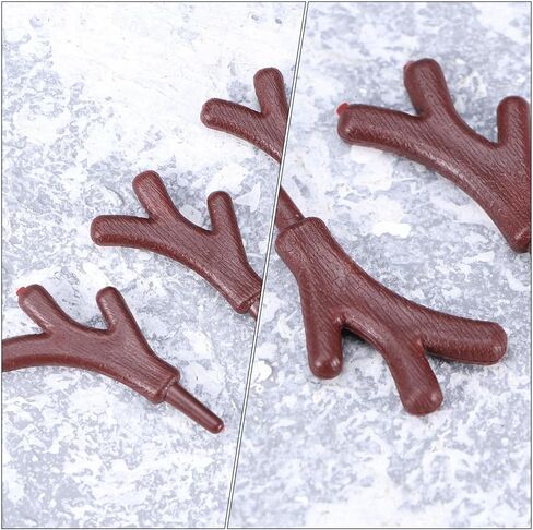 ARTIBETTER Christmas Craft 120pcs DIY Branch Antler Snowman Making Hands Plastic Deer Antlers Crafts DIY Snowman Accessories for Christmas DIY Craft Antlers Branch in Saudi Arabia
