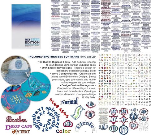 Brother NQ1700E Embroidery Machine, 6" x 10" Field Size, Cuts Jump Stitches, Wireless, Includes BES Lettering Software + Brother Magnetic SAMF180 Hoop + Mr. Vac & Mrs. Sew - Embroidery Magic Video in Saudi Arabia