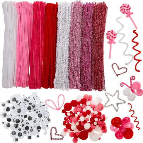 1200 قطعة من 300 قطعة من منظفات أنابيب عيد الميلاد، بما في ذلك سيقان الشنيل اللامعة، ذاتي اللصق، عيون جوجلي، فنون إبداعية، سيقان شانيل لتزيين عيد الميلاد، أعمال فنية يدوية (ملونة) in Kuwait