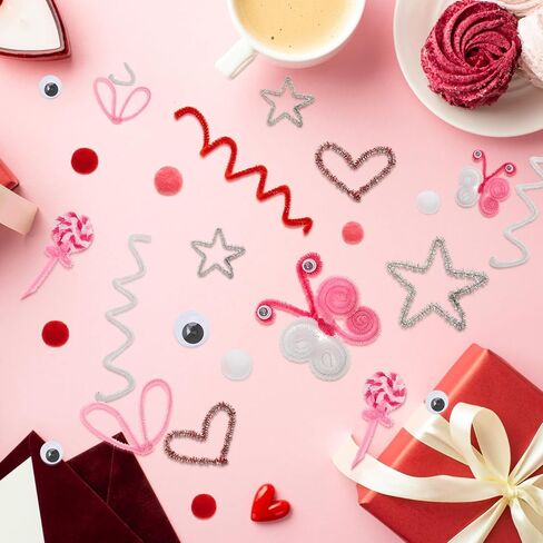 1200 قطعة من 300 قطعة من منظفات أنابيب عيد الميلاد، بما في ذلك سيقان الشنيل اللامعة، ذاتي اللصق، عيون جوجلي، فنون إبداعية، سيقان شانيل لتزيين عيد الميلاد، أعمال فنية يدوية (ملونة) in Kuwait