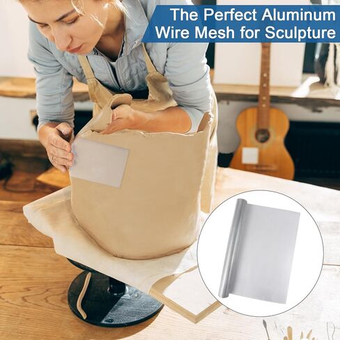 Aluminum Wire Mesh,20×145 Inch Wire Mesh Roll,Soft Armature Wire for Sculpting,Bendable Wire Easy to Use,Silver Wire for Jewelry Making,Sculpting Clay Crafts,Plaster DIY Project,Masks Home Decor Art in Saudi Arabia