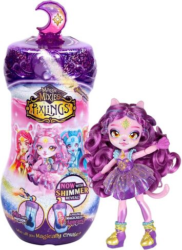 Magic Mixies Pixlings Shimmerverse Series, Create & Mix A Magic Shimmering Potion to Magically Reveal Bearlinda The Polar Bear, This Beautiful 6.5" Fashion Doll Appears Inside The Potion Bottle in Saudi Arabia