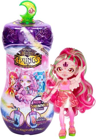 Magic Mixies Pixlings Shimmerverse Series, Create & Mix A Magic Shimmering Potion to Magically Reveal Bearlinda The Polar Bear, This Beautiful 6.5" Fashion Doll Appears Inside The Potion Bottle in Saudi Arabia