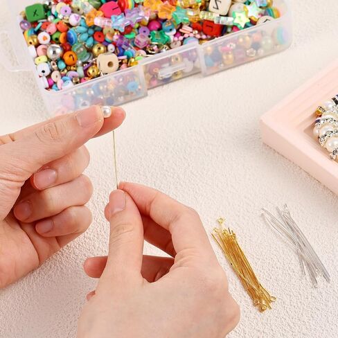 600 Pieces Flat Head Pins Eye Pins for Jewelry Making 2 Inch Straight Head Pins Gold Sliver Jewelry Making Pin Ball Headpins Findings for Craft Earring Bracelet Jewelry Making DIY Accessories Supplies in Saudi Arabia