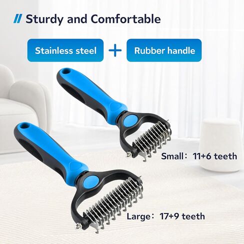 Cat & Dog Brush for Shedding and Dematting,Double-Sided Pet Hair Removal Tool With Metal Comb to Reduce Shedding and Remove Mats,Pet Grooming Brush for Small, Medium Dogs and Cats,Purple in Saudi Arabia