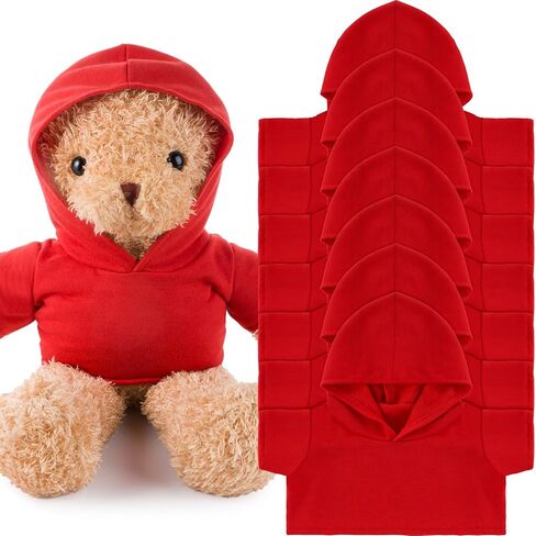 6 PCS Christmas Stuffed Bear Clothes Tee Shirt Red Sublimation Plush Bear Shirts Classic Stuffed Animal Bear T Shirts Hoodie 14-18 Inches Stuffed Bear Dolls in Kuwait
