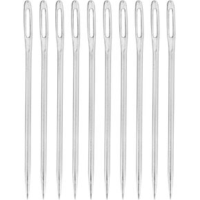 uxcell 30 Pcs Large Eye Sewing Needles, 2.95 Inch 1.6mm High Carbon Iron Embroidery Thread Needle Sewing Big Eye Needle Knitting Needles for Hand Sewing Art Crafts, Silver