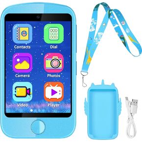 Smart Phone for Kids Toys, Touchscreen Toy Phone for Girls Boys, Kids Phone with Games Interactive Learning Toys for 3 4 5 6 7 8 9 10 Year Old Christmas Birthday Gifts Black