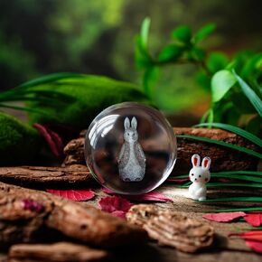 ZEERSHEE 60mm Glass Laser Engraved Panda Ball with Stand Crystal Cute Panda Collectibles Figurines Table Centerpieces Paperweights Decoration for Home Panda Gifts for Women