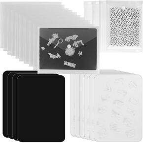 1.5mm Double-Sided Die Cut Storage Magnetic Sheets & Clear Stamp Storage Panels with Pockets, Resealable Envelope for Cutting Dies, Stencils & Embossing Folder Organizer