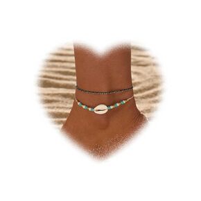 W WEILIRIAN Layered Cowrie Shell Anklet for Women Bohemian Seed Bead Ankle Bracelets Woven Rope Anklets Chain Bracelet Handmade Beaded Anklets Summer Beach Foot Chain Jewelry for Girls Gifts