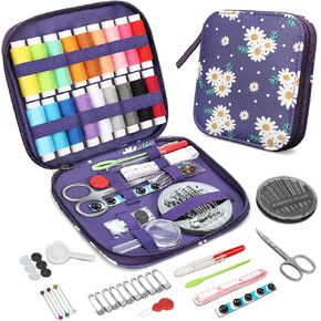 KEYHOT Small Sewing Kit Basic - 86 Pcs Basic Sewing Kit for Adults Beginner Travel Home Sewing Accessories Kit with Sewing Needle Thread Scissors Measure Tape Thimble Etc（Butterfly）
