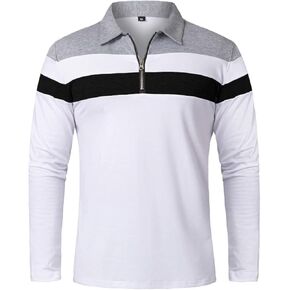 قمصان بولو NAVEKULL للرجال بأكمام قصيرة وطويلة، قميص كاجوال بياقة بسحاب 1/4 in Kuwait