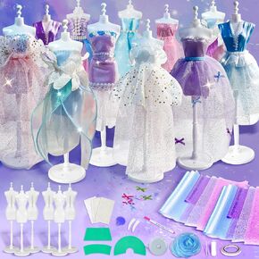 Fashion Designer Kit for Girls Designer Sewing Kit Set，Creativity DIY Arts & Crafts Kit Learning Toys, Teen Girls Design DIY Activity Toys for Age 6 7 8 9 10 11 12+ Year Old Gifts
