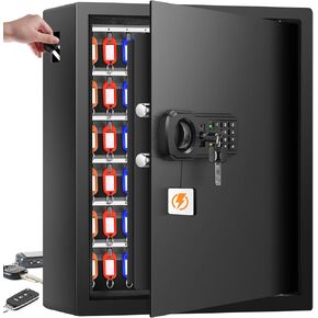 200 Adjustable Key Cabinet Lock Box with 200 Colorful Key Tag Labels, Heavy Duty Key Lock Wall Safe with Combination Lock & Sensor Light, Key Organizer Safe for Car, House, Office, Rental Key Manage