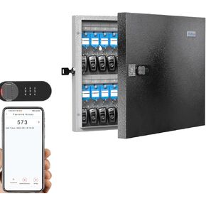 WeHere Smart Key Lock Box Wall Mount, 96 Key Cabinet with Bluetooth, 5-Ways Unlocking App Customizable Passwords, Key Organizer Holder Box, Efficient Key Management for Office, Realtor, Hotel, School in Kuwait
