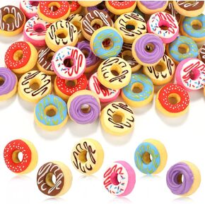 50 Pcs Donut Erasers, 3D Mini Food Erasers for Kids, Cute Take Apart Desk Pet Erasers for School, Party, Girls