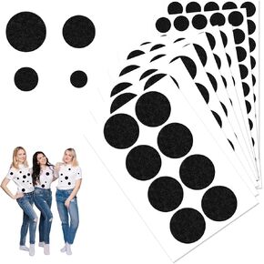 Adhesive Felt Circles, 202 Pieces Black Felt Sheets for Crafts Sticky Felt Dots Self-Adhesive Felt Pads 4 Sizes Black Felt Fabric Circles Stickers for Clothes DIY Projects Crafts Costume Decorations