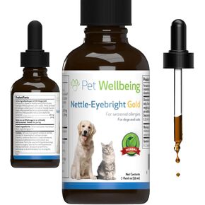 Pet Wellbeing Nettle-Eyebright Gold for Dogs & Cats - Vet-Formulated - Seasonal Sneezing, Itching, Watery Eyes - Natural Herbal Supplement 4 oz (118 ml)