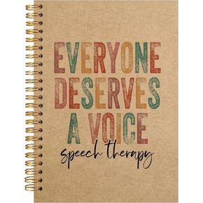 VNWEK Everyone Deserves a Voice Speech Therapy Spiral Notebook Journal 5.5 x 8.3 inches,Colorful Lined Hardcover Spiral Notebook,Speech Language Pathologist Gifts,Speech Therapy Gift SLP Gift