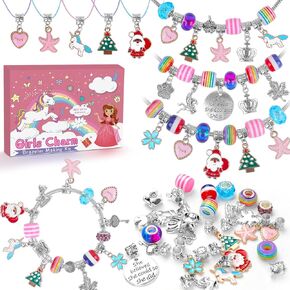 Girls Charm Bracelet Making Kit, Unicorn Toy Gifts for Ages 6 7 8 9 10+ Girls DIY Jewelry Making Kit for 8-12, Perfect Craft Kits Educational Toys - Finger Fine Motor Training and Inspires Creativity