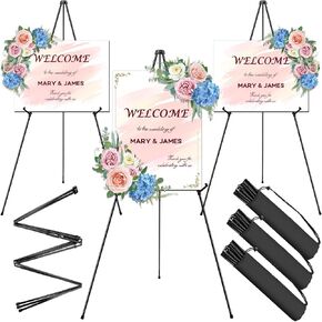 AROIC 63 "Easel Stand for Display, 20 Pack Portable Foldable Metal Easel, Easels for Signs Wedding Logos,Arts, Painting,Adjustable Floor Easels with 20 Storage Bag