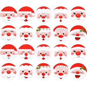 300Pcs Santa Tag Stickers Christmas Santa Face Labels for Stationery Holiday Festival Gift Wrapping Party Favors