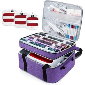 Double-Layer Carrying Case Compatible with Cricut EasyPress 2 12x10 and 9"x9" Heat Press Machine, Htvrot Heat Press Easy Press Bag with Pocket for Crict Accessories, Crict Easy Press Mat