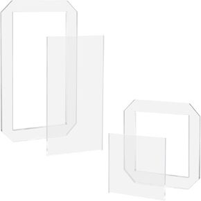 2 Piece Quilting Template Set, Sewing and Quilting Rulers, 5" x 2.5" Rectangle and 2.5" Square Acrylic Templates for DIY Quilting and Sewing Crafts