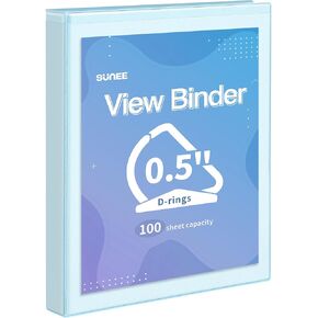 SUNEE 3 Ring Binder 1.5 Inch D Ring, Clear View Binder Three Ring PVC-Free (Fit 8.5x11 Inches) for School Binder or Office Binder Supplies, Pink Binder, 1 Pack