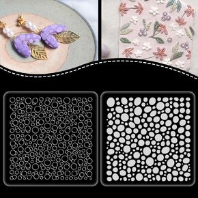 beinkmake 2Pcs Bubbles Polymer Clay Texture Sheets Texture Mat Pottery Tools Reusable Pad for Earrings Jewelry Making DIY Crafts