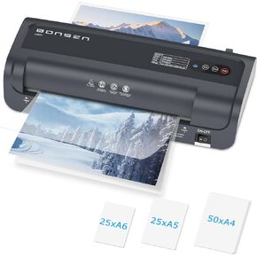 BONSEN A4 Laminator Machine, 9.33-Inch Thermal Laminator with Never Jam Technology, 100 Laminating Sheets, Laminates Photos Cards Documents, 4-in-1 Personal Laminators for Teachers Home Office School