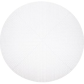 MECCANIXITY 4pcs 15" Plastic Mesh Canvas Sheet 5 Count Round Needlepoint Blank Canvas for Embroidery Knit Crochet Acrylic Yarn Crafting, White