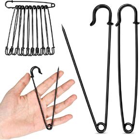 Large Safety Pins, 5 inch Large Safety Pins Heavy Duty, 10 PCS Big Safety Pins, Jumbo Safety Pins for Clothes, Blankets, Thick Fabric, Decorations