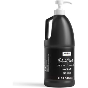 Nicpro White Fabric Paint with Pump, 33.8 fl oz (1000 ml) Fabric Paint for Clothes Permanent, Soft Rich Pigment Non-Toxic Textile Paint for Fabric DIY Crafts, T-shirts, Shoes Leather Jeans Bags Canvas for Kid Adult