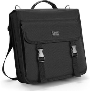 3" D-ring Zipper Binder with 700+ Sheets Capacity, 3-ring Zip Up Binder with Shoulder Strap for School, Zip Binder Bag Compatible with 13" MacBook & 12.9" Tablet (Black)