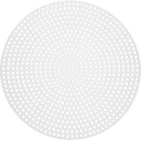 MECCANIXITY 5pcs 4.5" Plastic Mesh Canvas Sheet 13 Count Round Needlepoint Blank Canvas for Embroidery Knit Crochet Acrylic Yarn Crafting, White